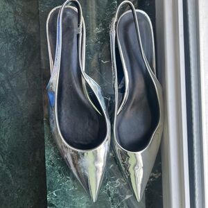 Silver Women's Slingback Shoes